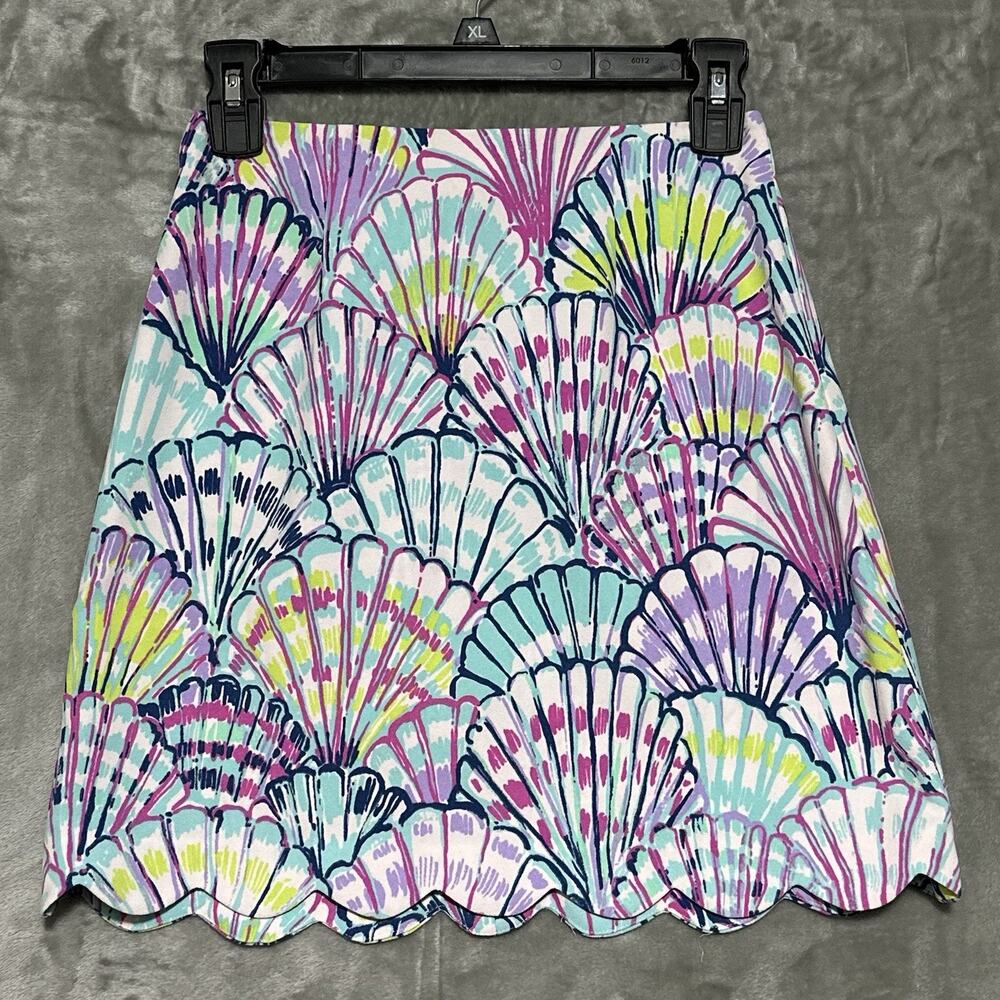 NWOT Lilly Pulitzer Cadden Scallop High Rise Mini Skirt Womens Size 00 Purple